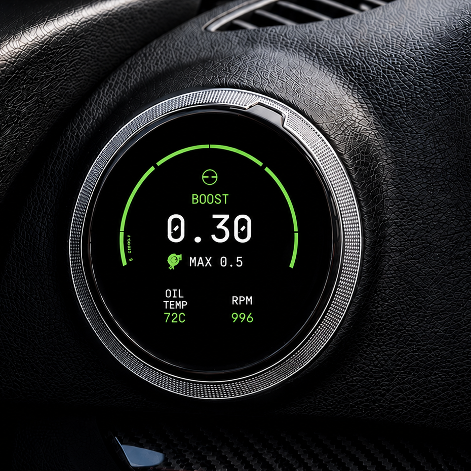 Zeroline Vent Gauge close-up in Green