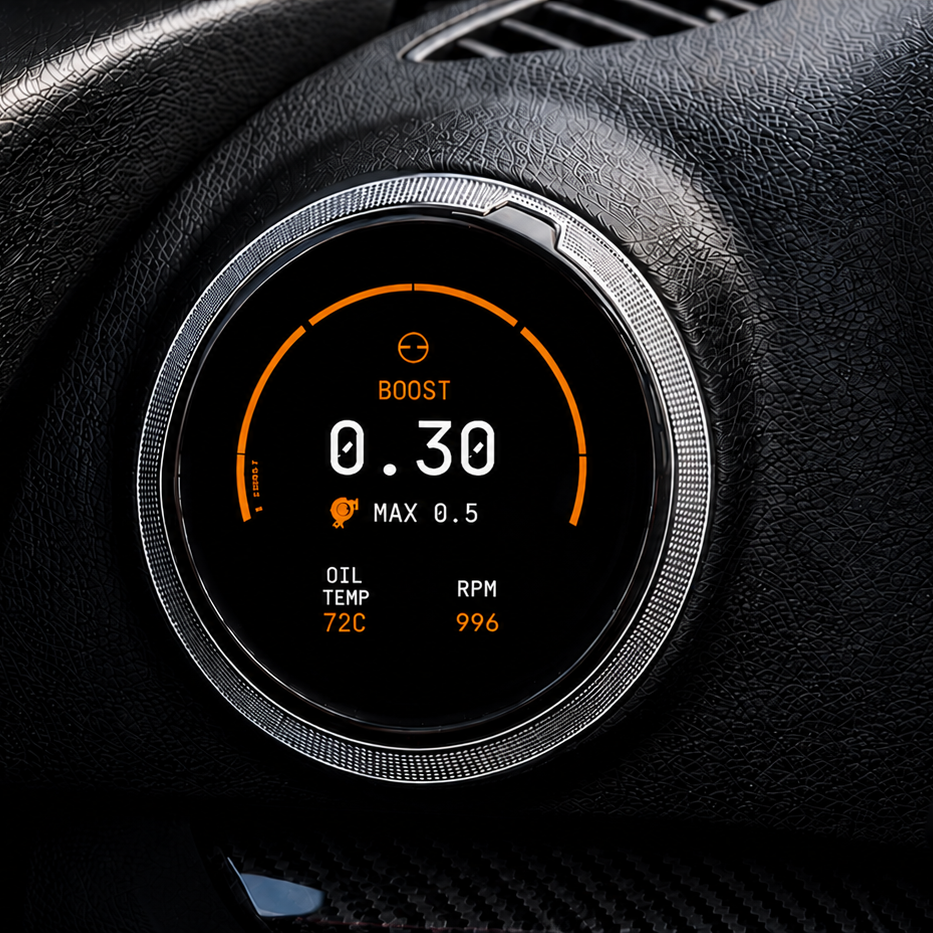 Zeroline Vent Gauge close-up in Orange