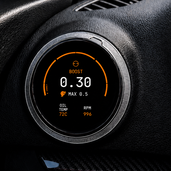 Zeroline Vent Gauge close-up in Orange