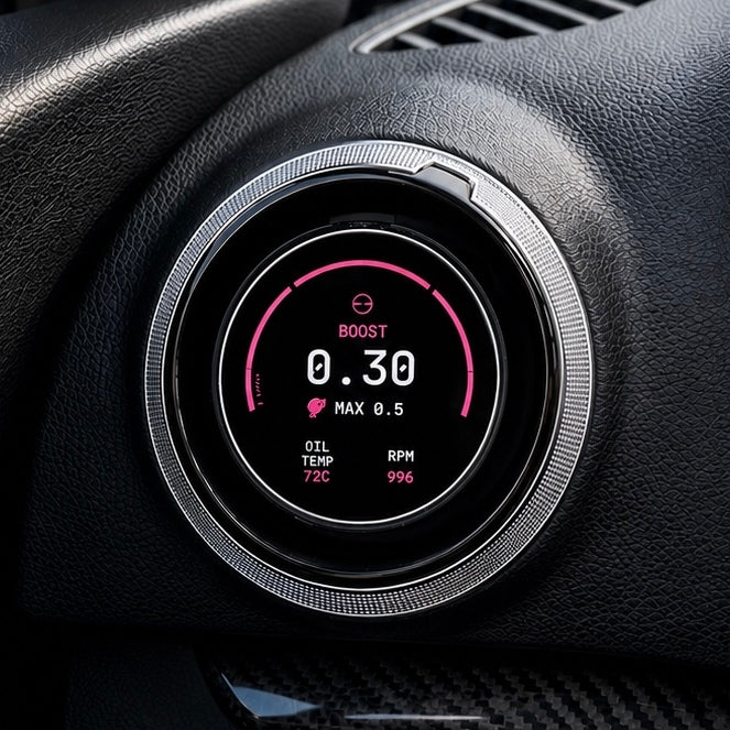 Zeroline Vent Gauge close-up in Pink