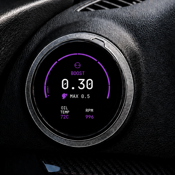 Zeroline Vent Gauge close-up in Purple
